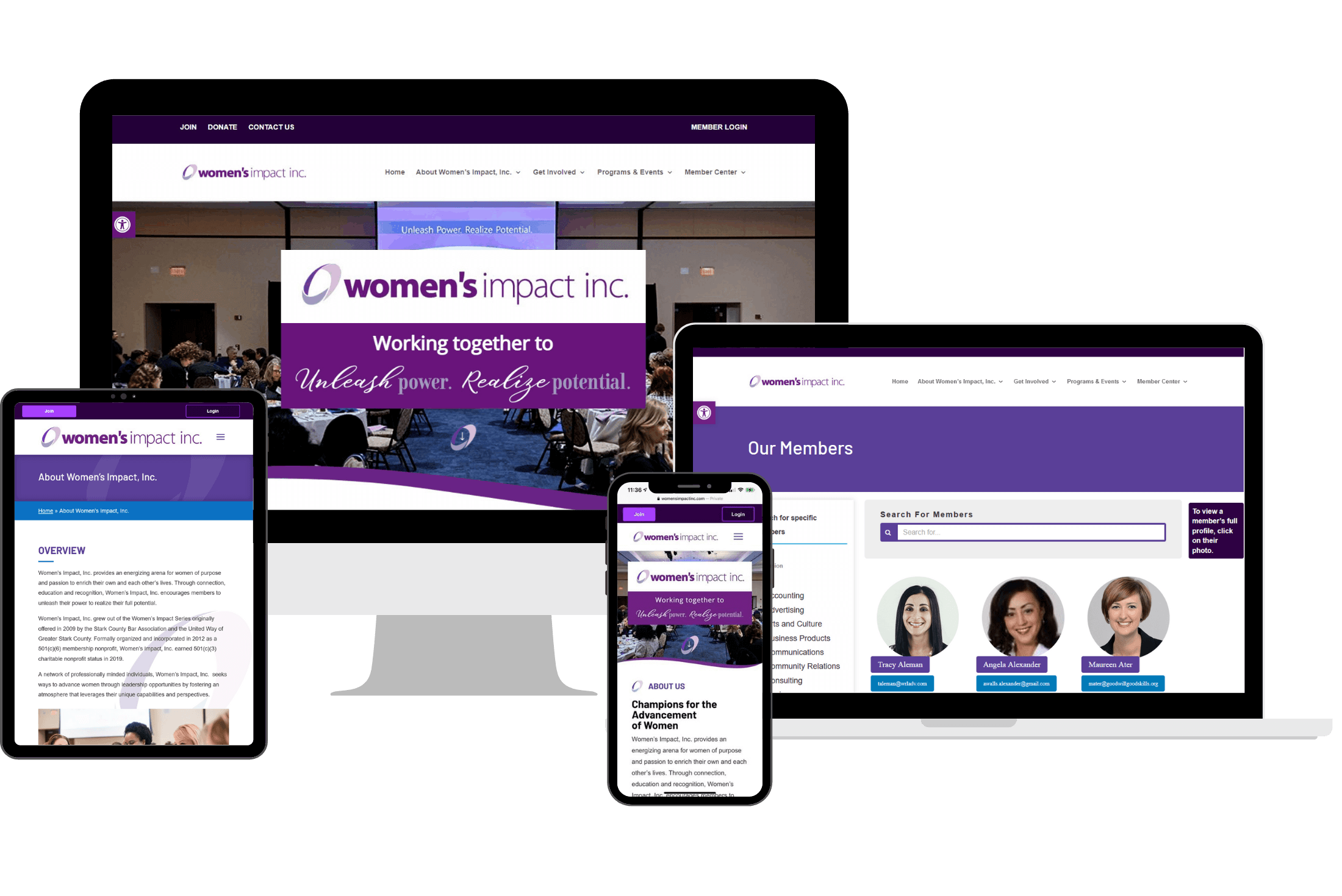 Women's Impact Inc. Multi Screen view