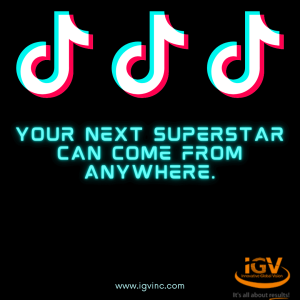 Your next superstar can come from anywhere. with tiktok logo.