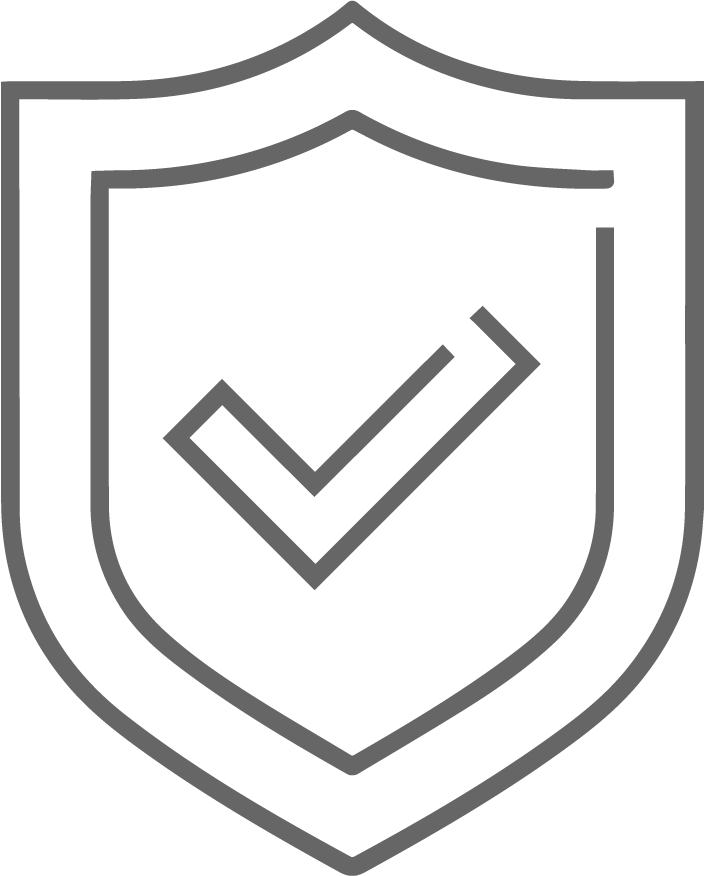 icon of shield with check mark inside of it