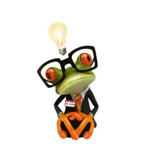 IGV mascot Iggy Vision redeyed tree frog with lightbulb above head